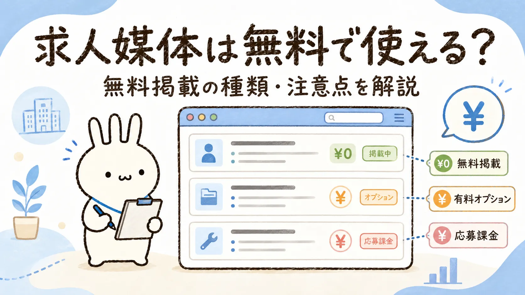 求人媒体は無料で使える？企業向けに無料掲載の種類・注意点を解説